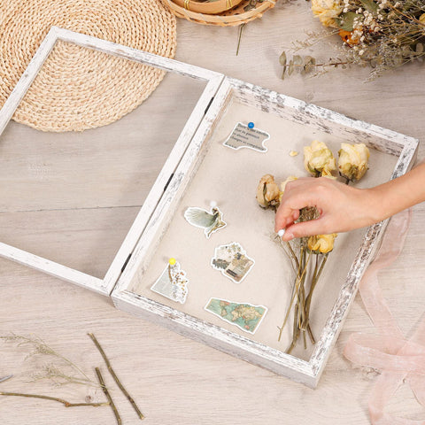 Califortree frame with real glass cover protects keepsakes while showcasing them.
