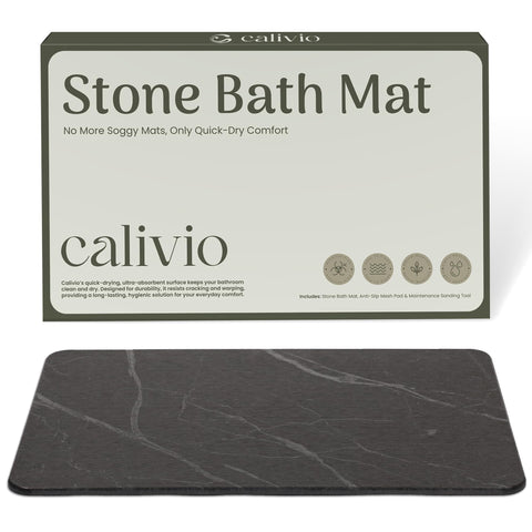 Calivio Diatomite bath mat close-up texture demonstrates quick-dry capability.