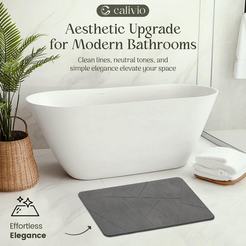Calivio Quick Dry mat in a modern bathroom setup