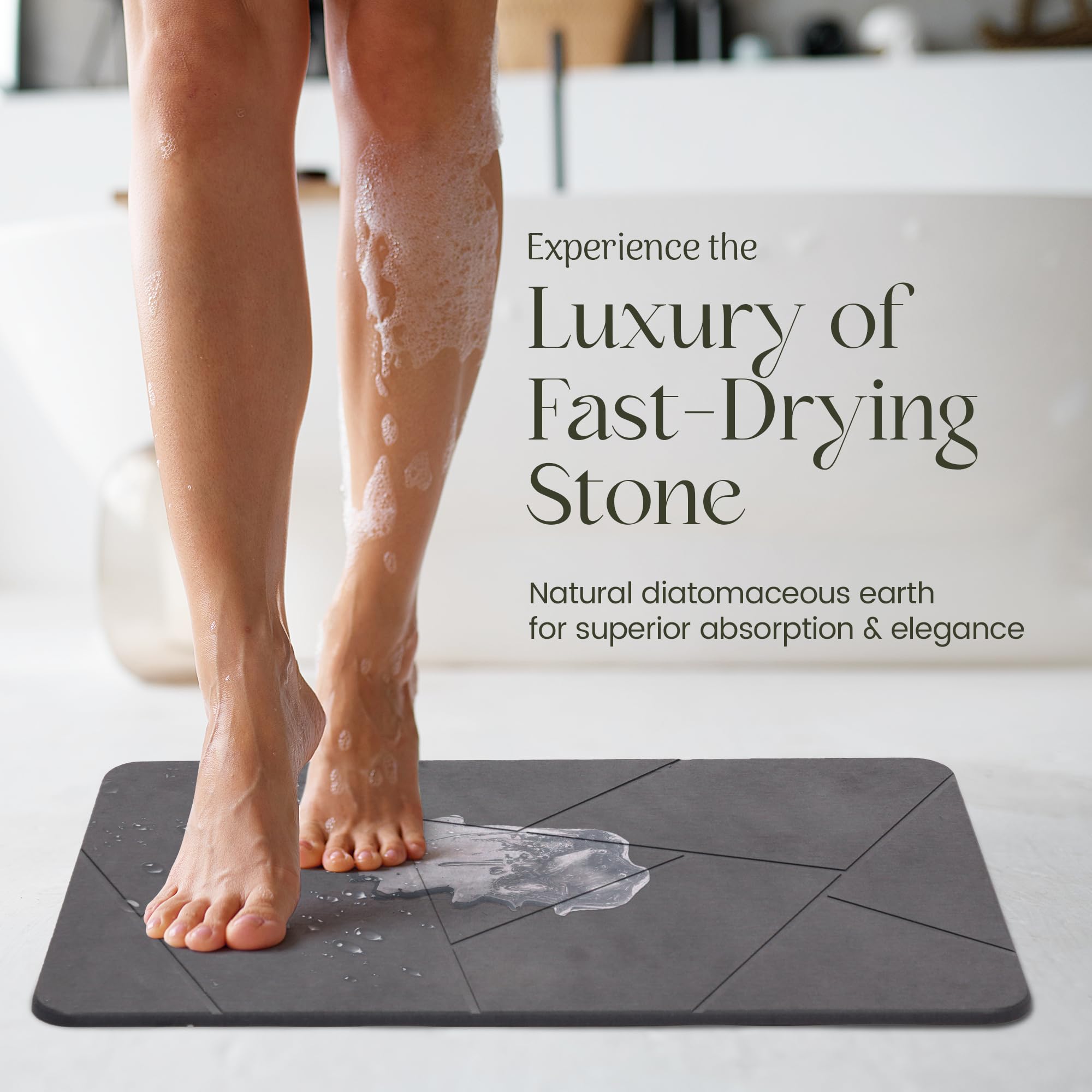 Calivio Quick Dry mat in action drying after a shower