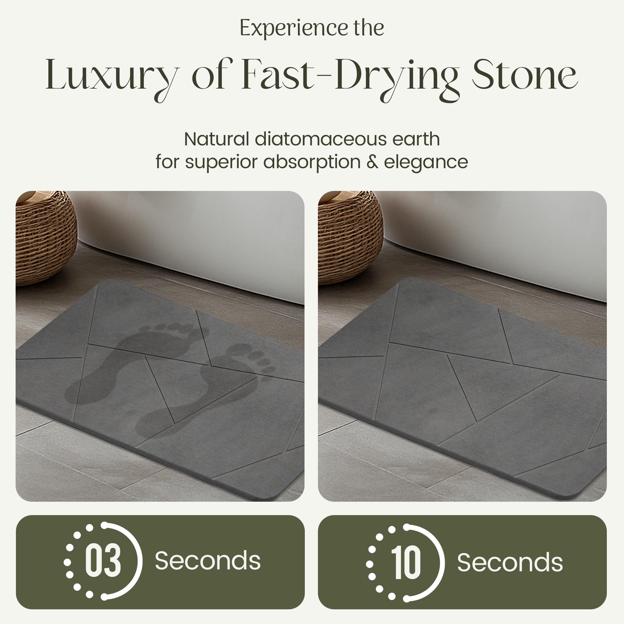 Calivio Quick Dry mat showcases durable, long-lasting diatomaceous earth