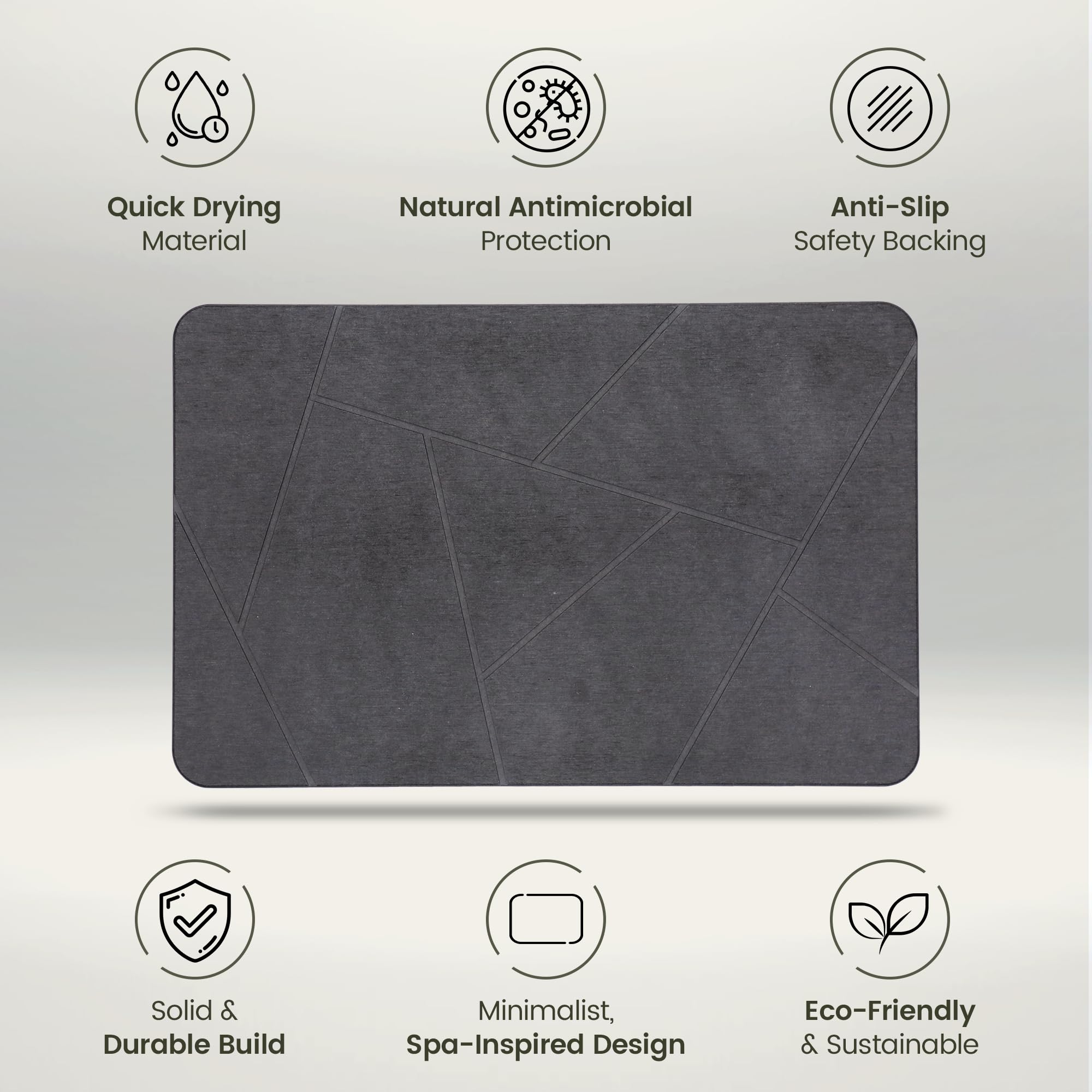 Calivio Quick Dry mat textured surface highlights river-silt color