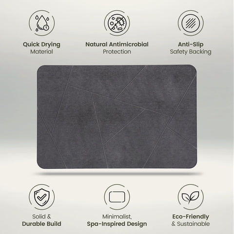 Calivio Quick Dry mat textured surface highlights river-silt color