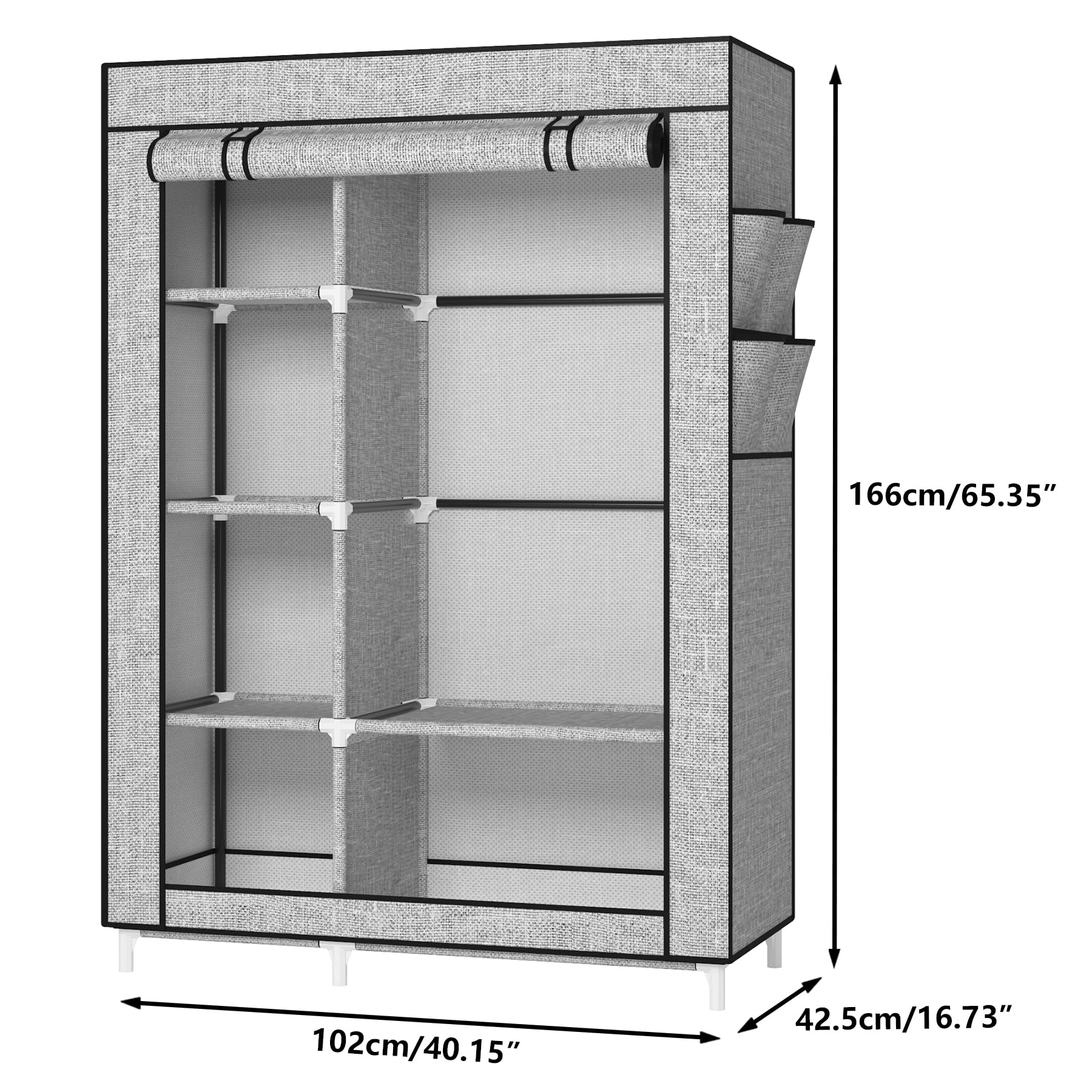 Calmootey six-shelf layout optimizes clothing sorting and storage