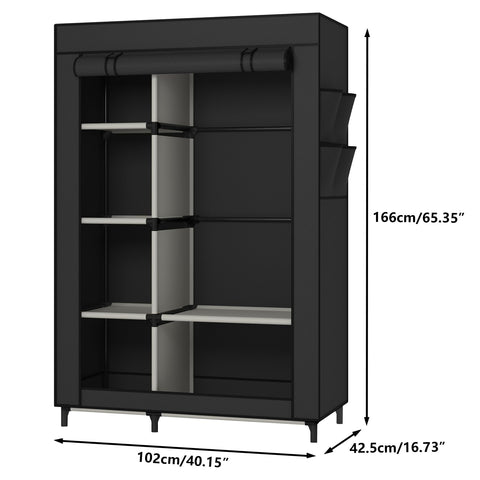Calmootey closet organizer dust cover protecting clothes from dust.