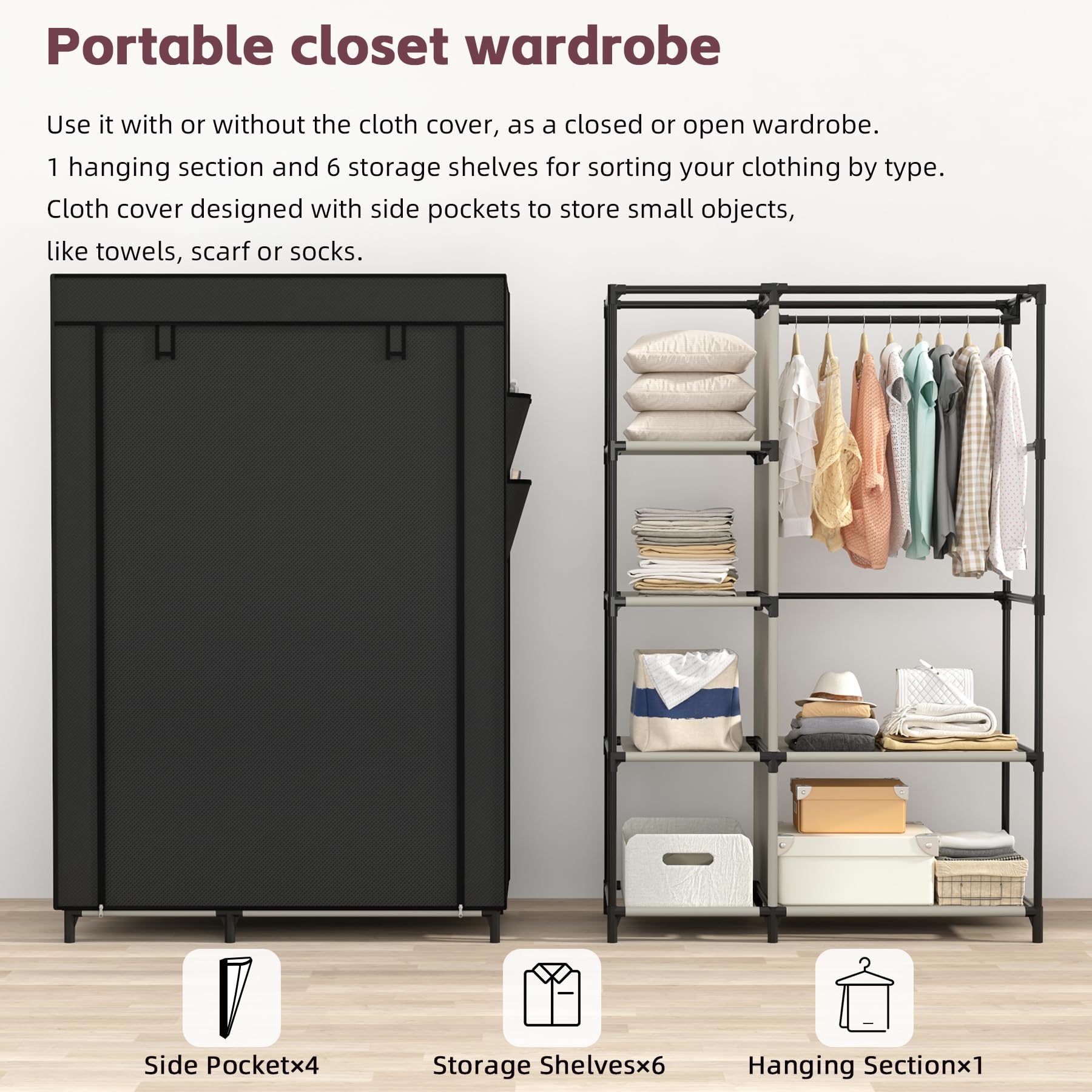Calmootey closet organizer in hallway storage setup for extra space.