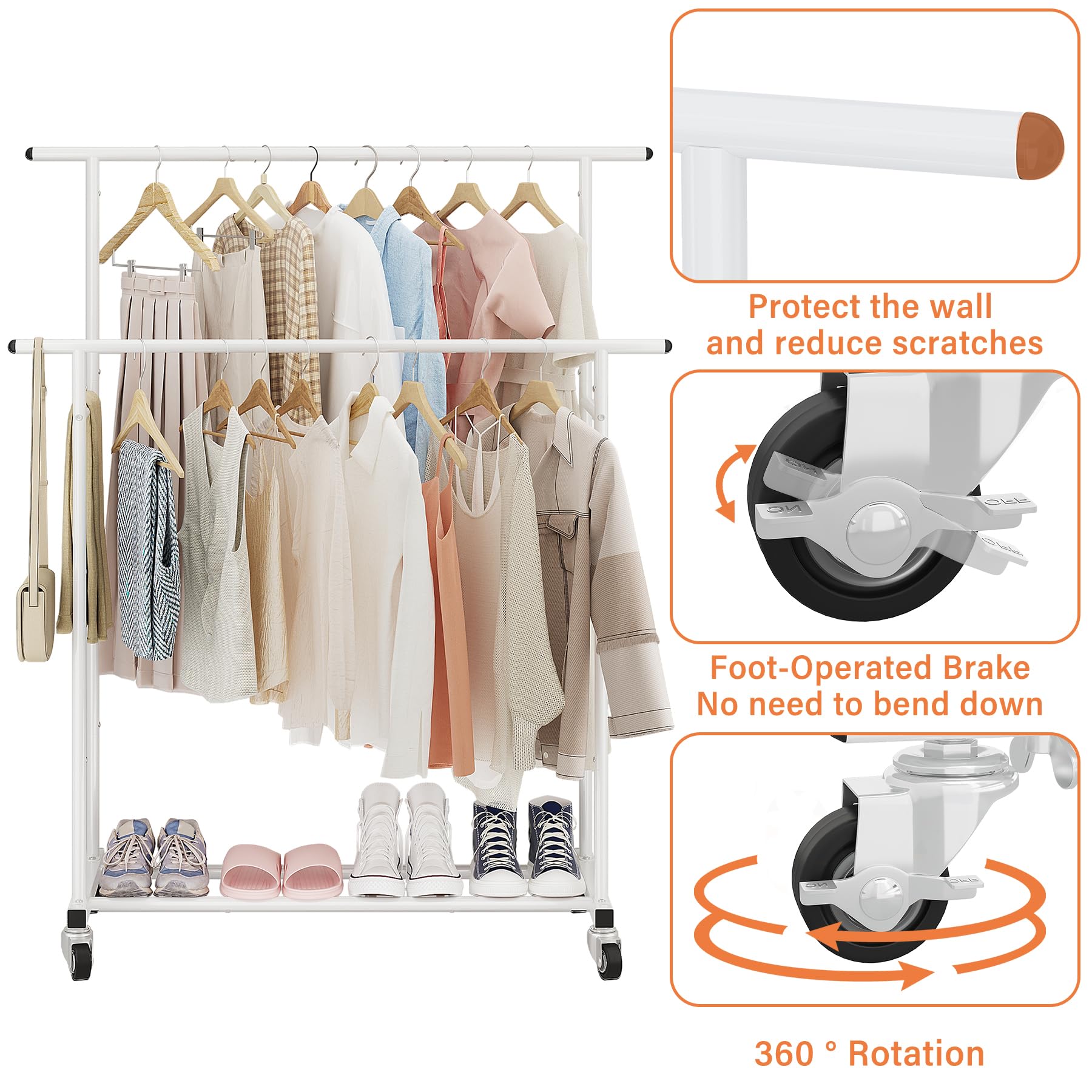 Calmootey portable rack suitable for porch, bedroom, living room.