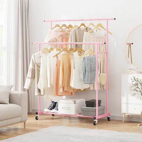 Calmootey side-rod storage rack adds space for scarves and towels.