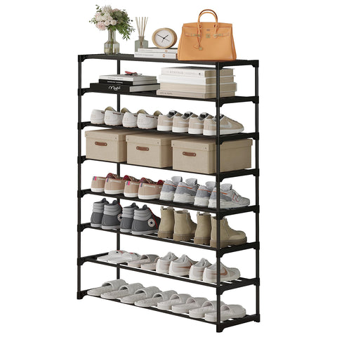 Calmootey stackable rack close-up shows sturdy connectors and reinforced frame.