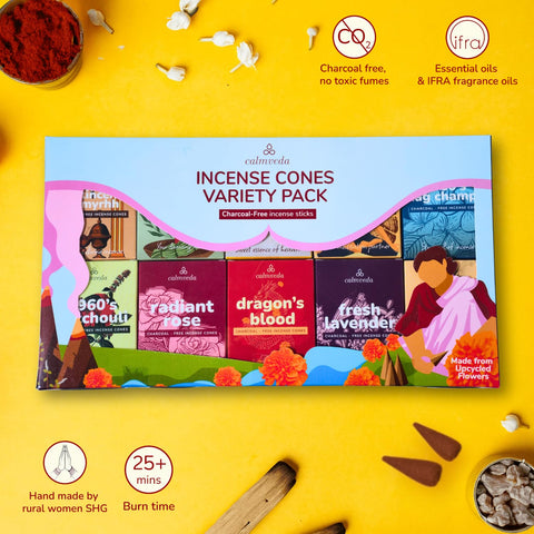 Calmveda Charcoal-Free Incense Burn for a clean aroma when lighting.
