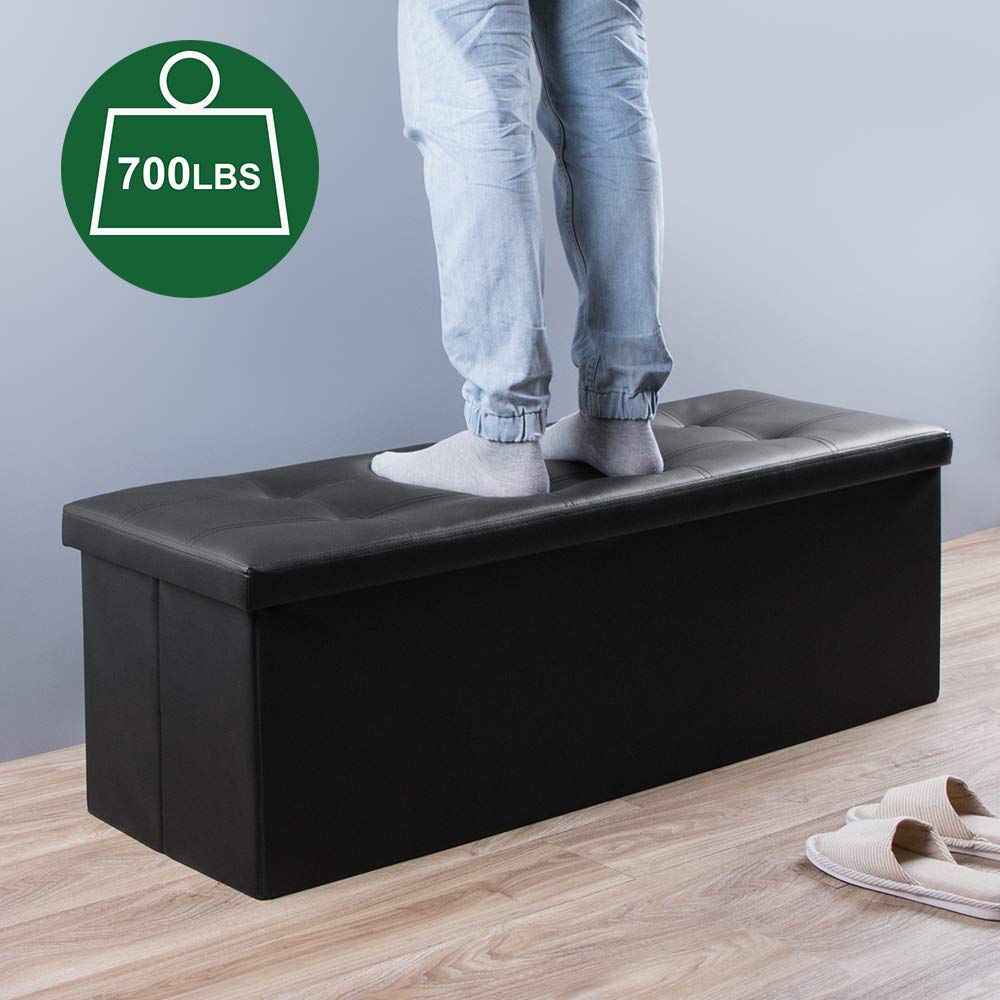 Camabel 125L storage ottoman space for blankets and pillows.