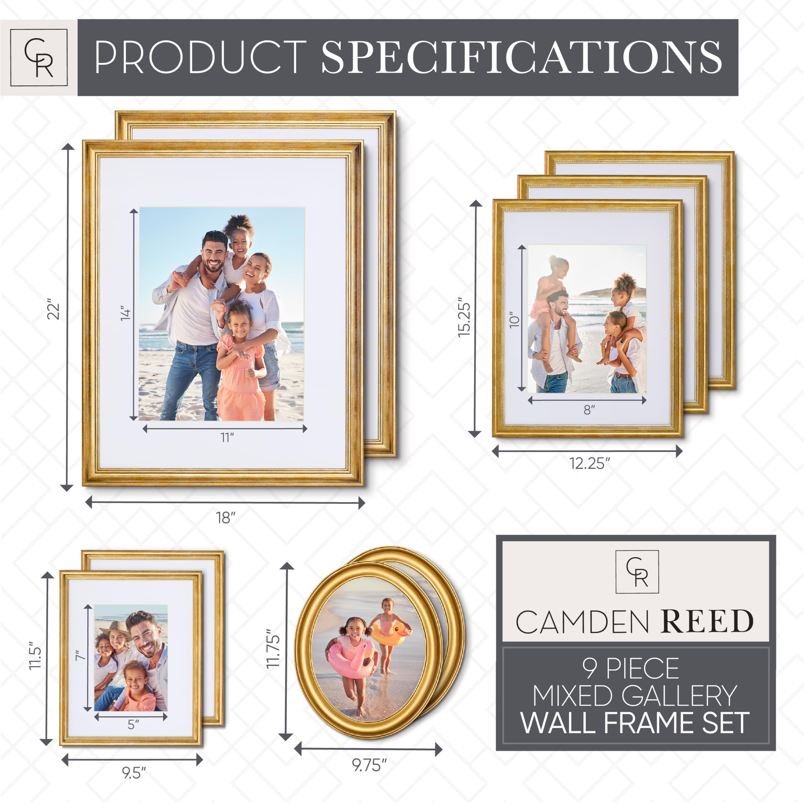 Camden Reed 16x20 and 11x14 frames show memories with elegant matting.