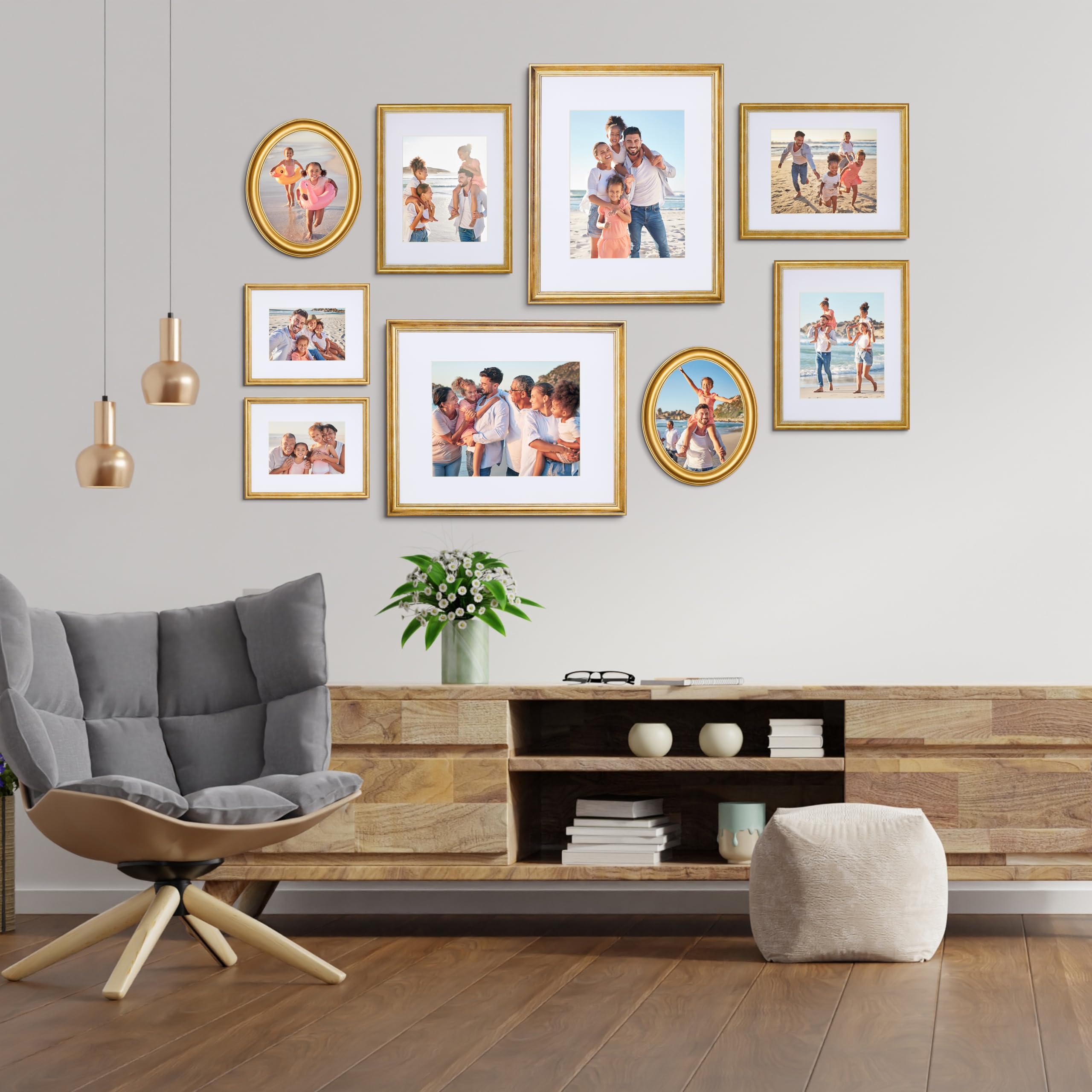 Camden Reed oval 8x10 frames introduce soft shapes to your wall.