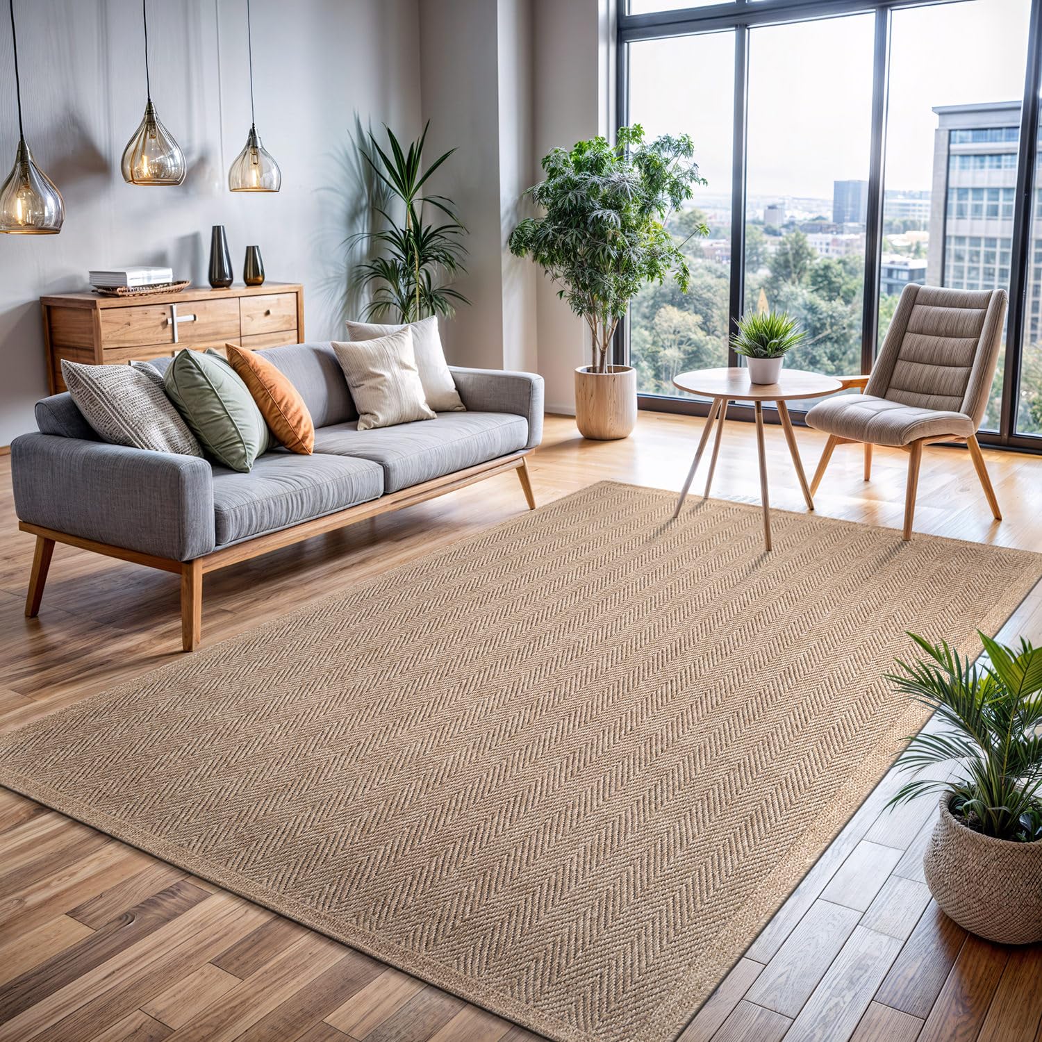 CAMILSON Easy Jute Rug 10x14 outdoor-friendly surface for patios