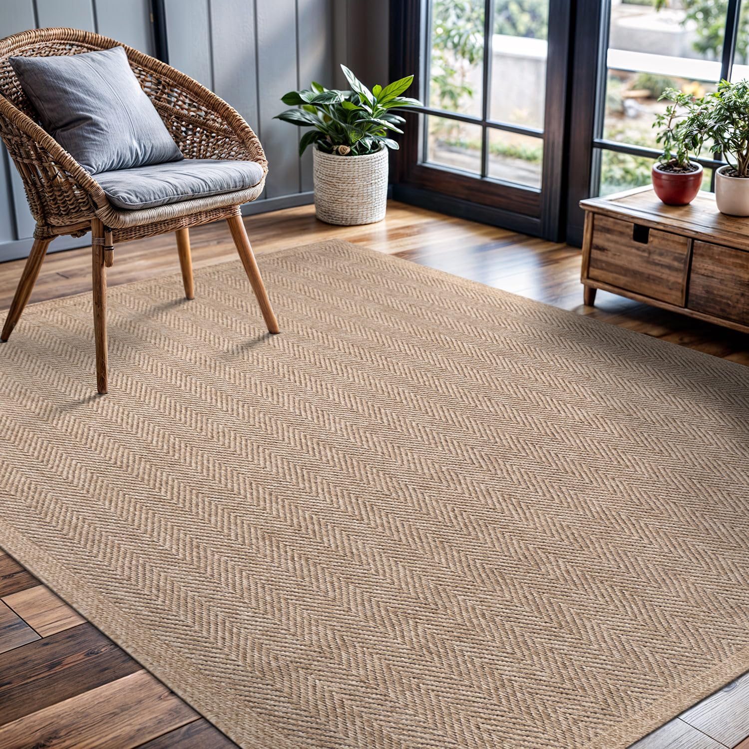 CAMILSON easy Jute rug mimics natural texture without real jute concerns.