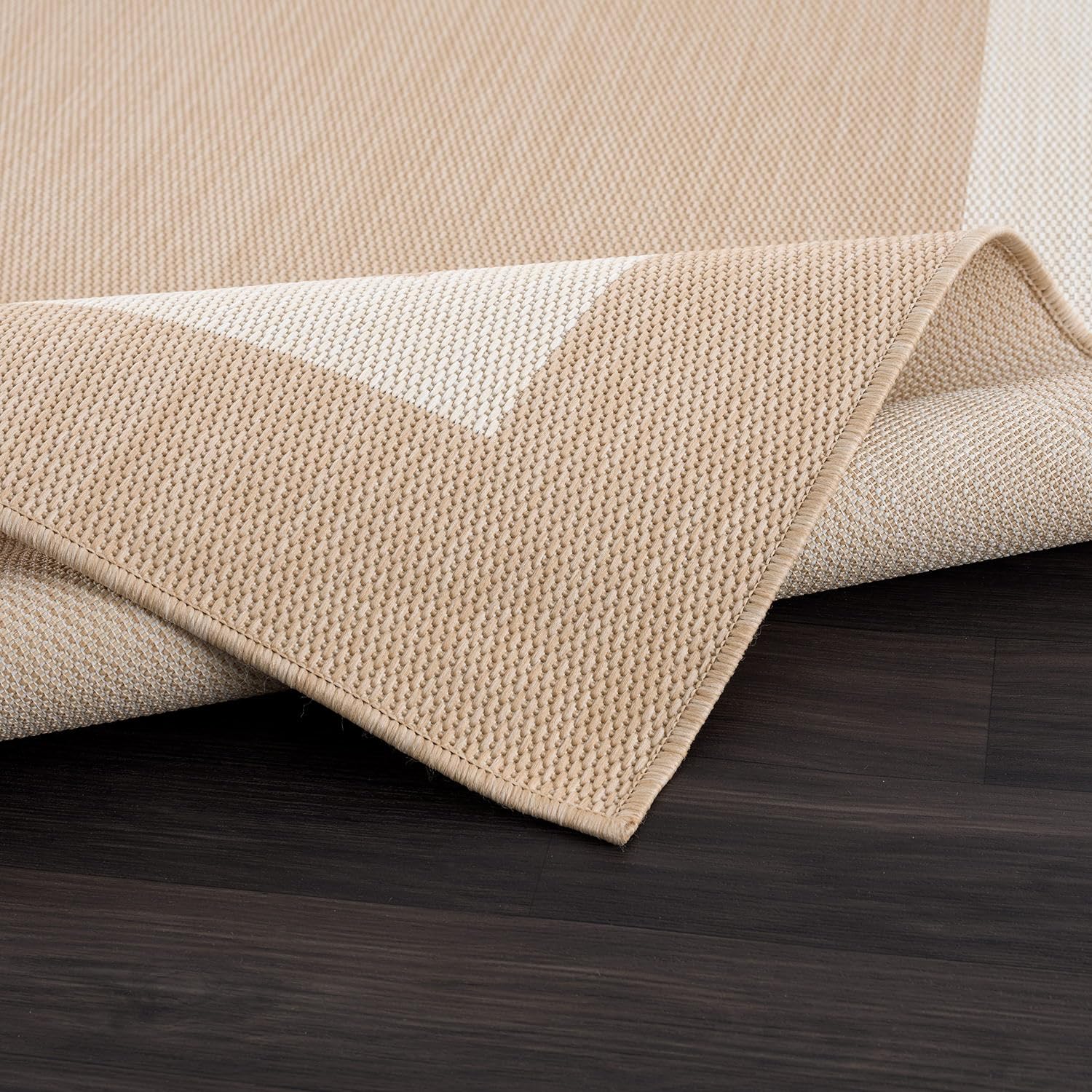 CAMILSON indoor-outdoor rug, easy-clean surface for high-traffic entryways.