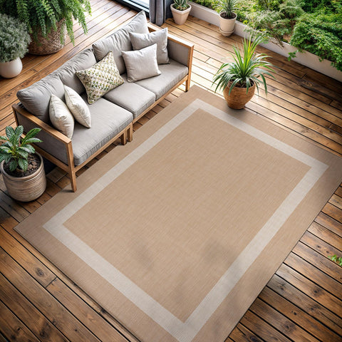 CAMILSON stain-resistant polypropylene rug reduces dirt buildup in living spaces.