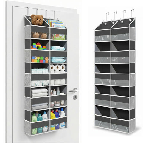 Camkey 10-pocket door organizer on the door, front view, durable dorm storage