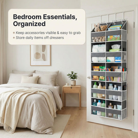 Camkey organizer hanging on door showing silicone-protected hooks