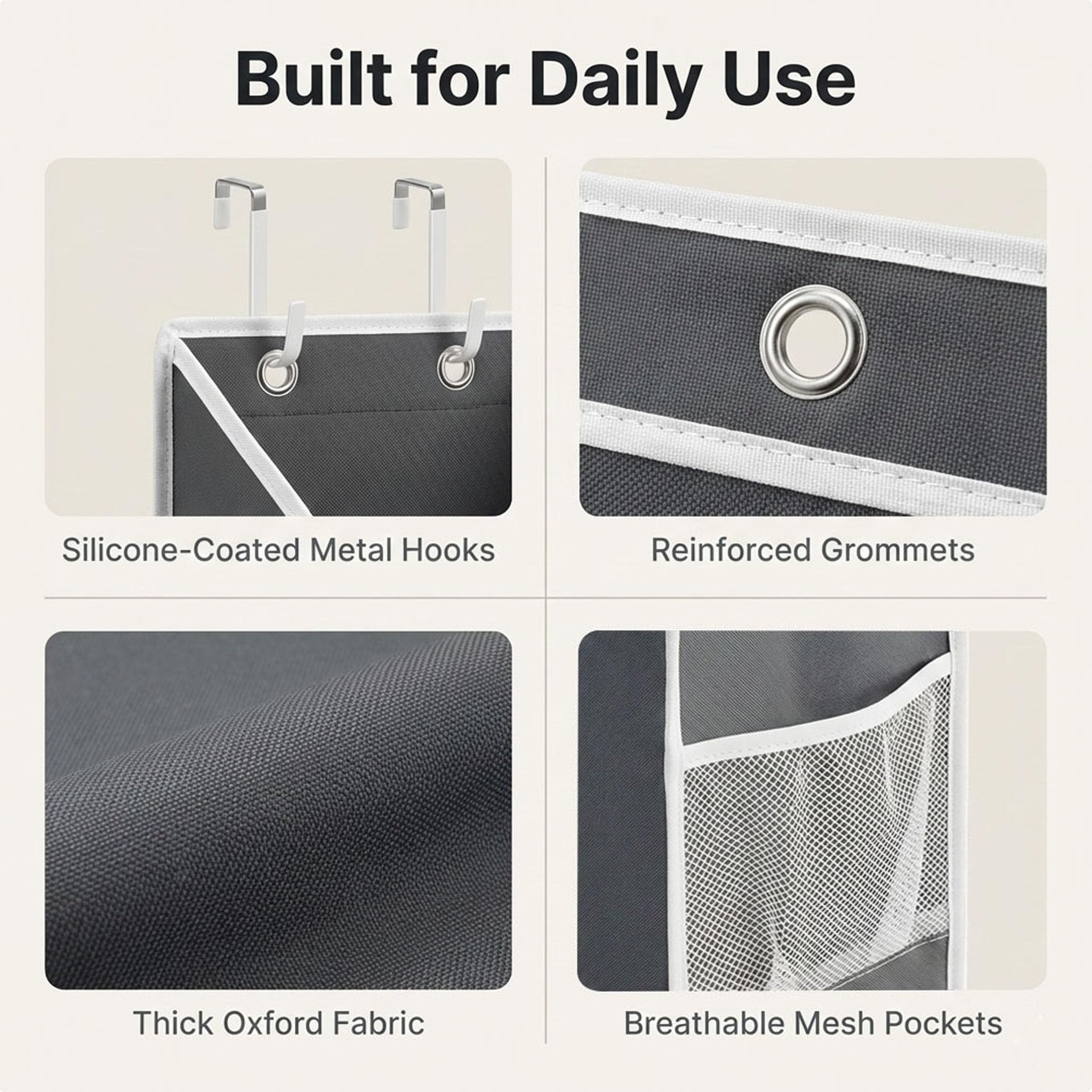 Camkey upgraded hooks close-up with silicone sleeves protecting door finish