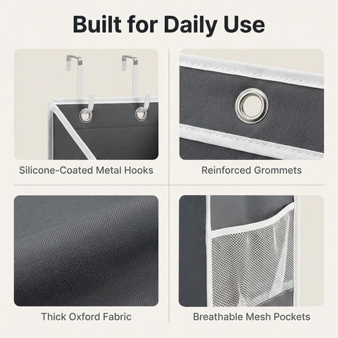 Camkey upgraded hooks close-up with silicone sleeves protecting door finish