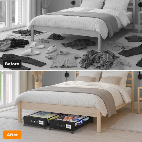 Camkey bedroom and dorm space saver turns under-bed into storage.