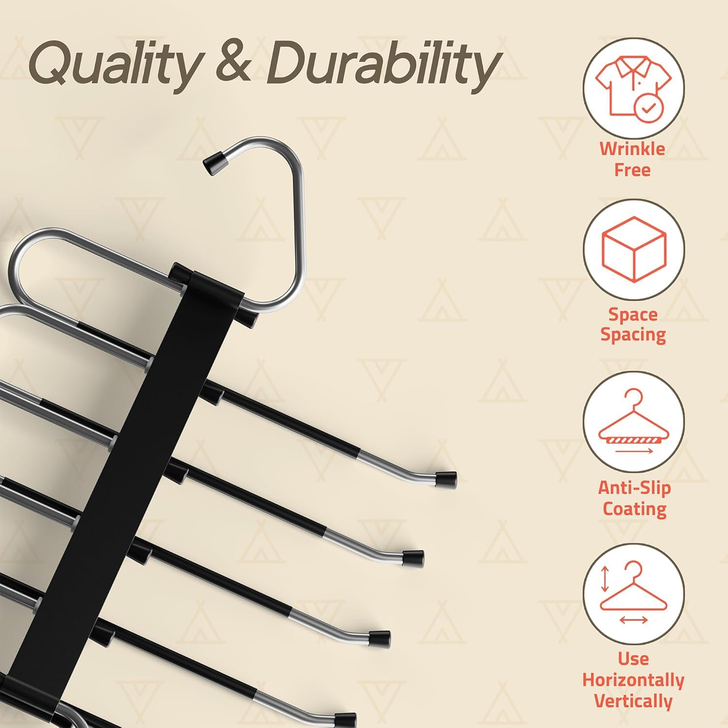 Campior 6-layer hanger holds six items per rod for efficient organization