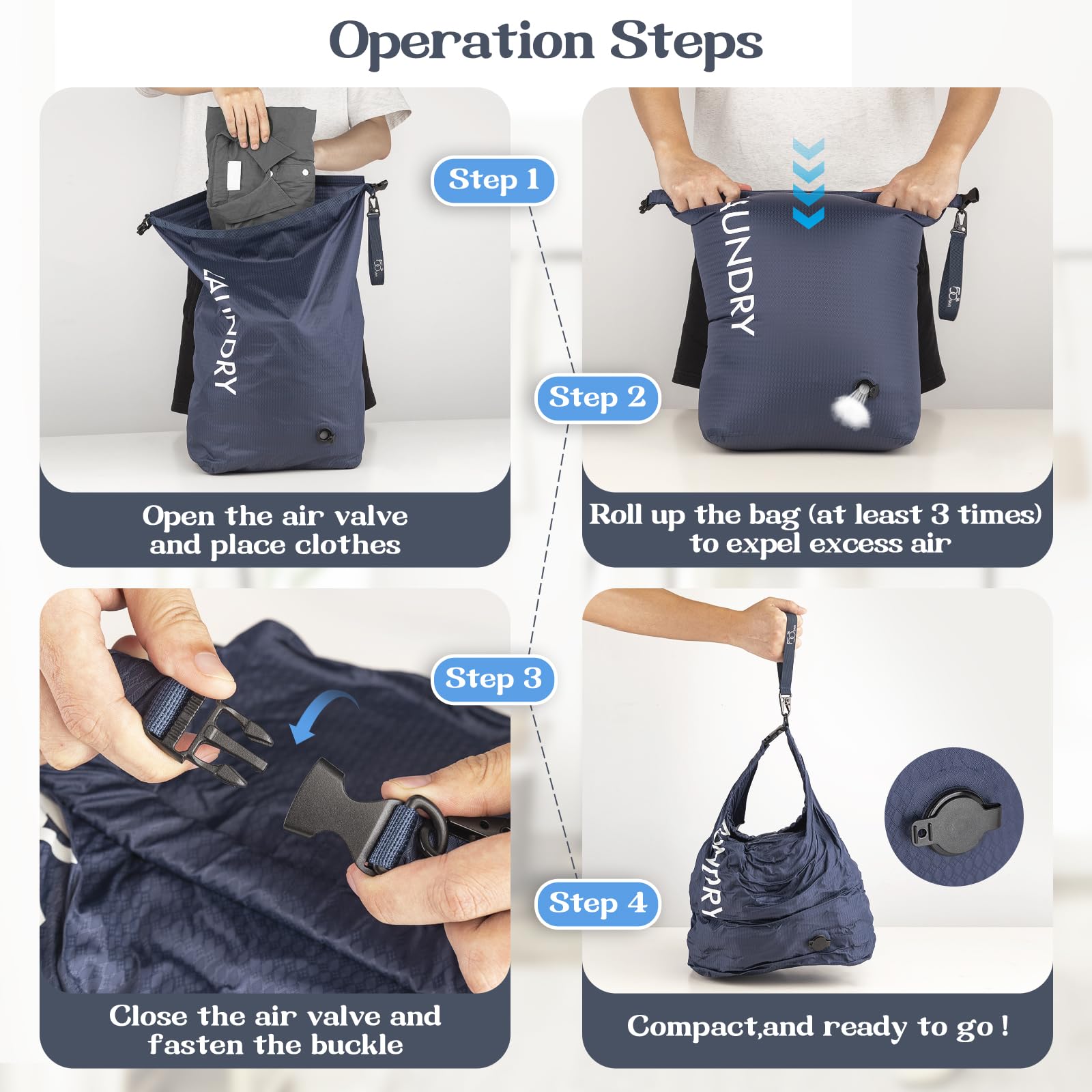 CANBOX fold-and-roll top enables quick air expulsion and compact storage.