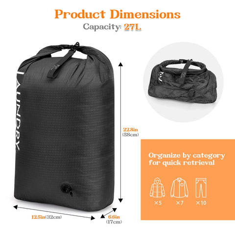 CANBOX waterproof dirty clothes bag protects garments from moisture and odors.