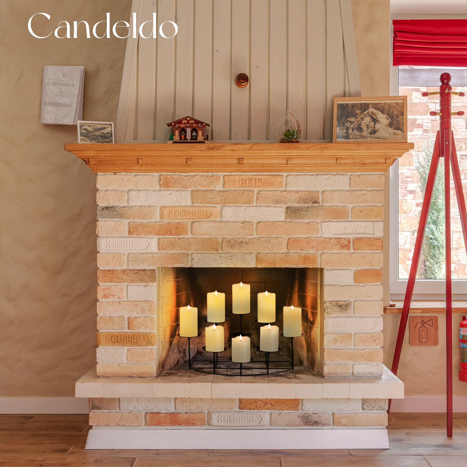 Candeldo black matte finish candelabra adds modern flair to a dining table.
