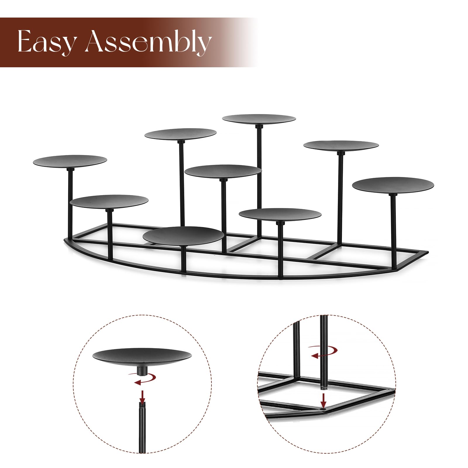 Sturdy base keeps Candeldo candelabra stable on any surface