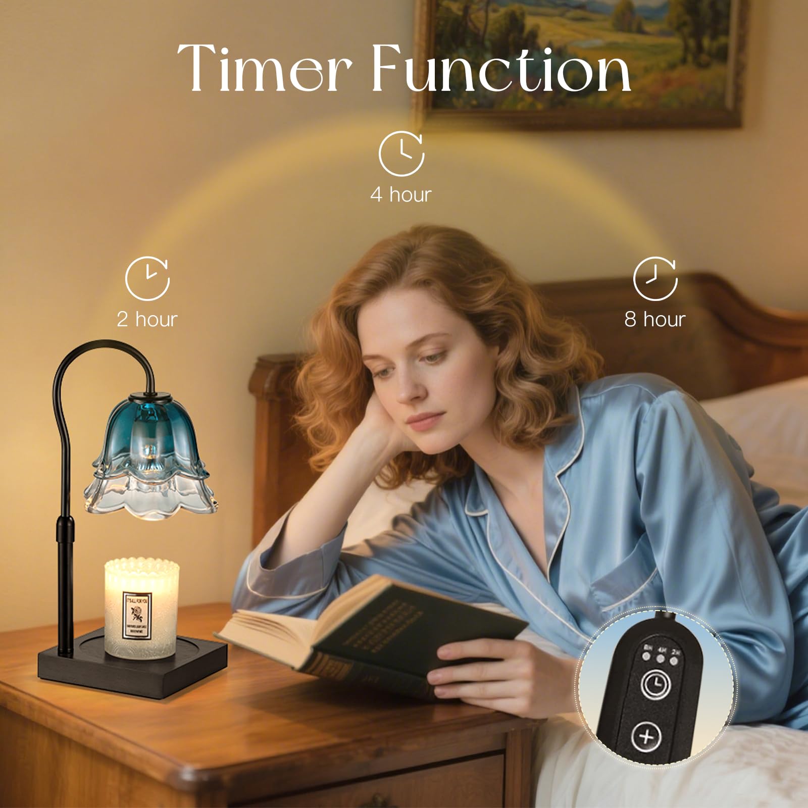 Dimmable brightness lets you tailor warmth and glow to mood or fragrance intensity.