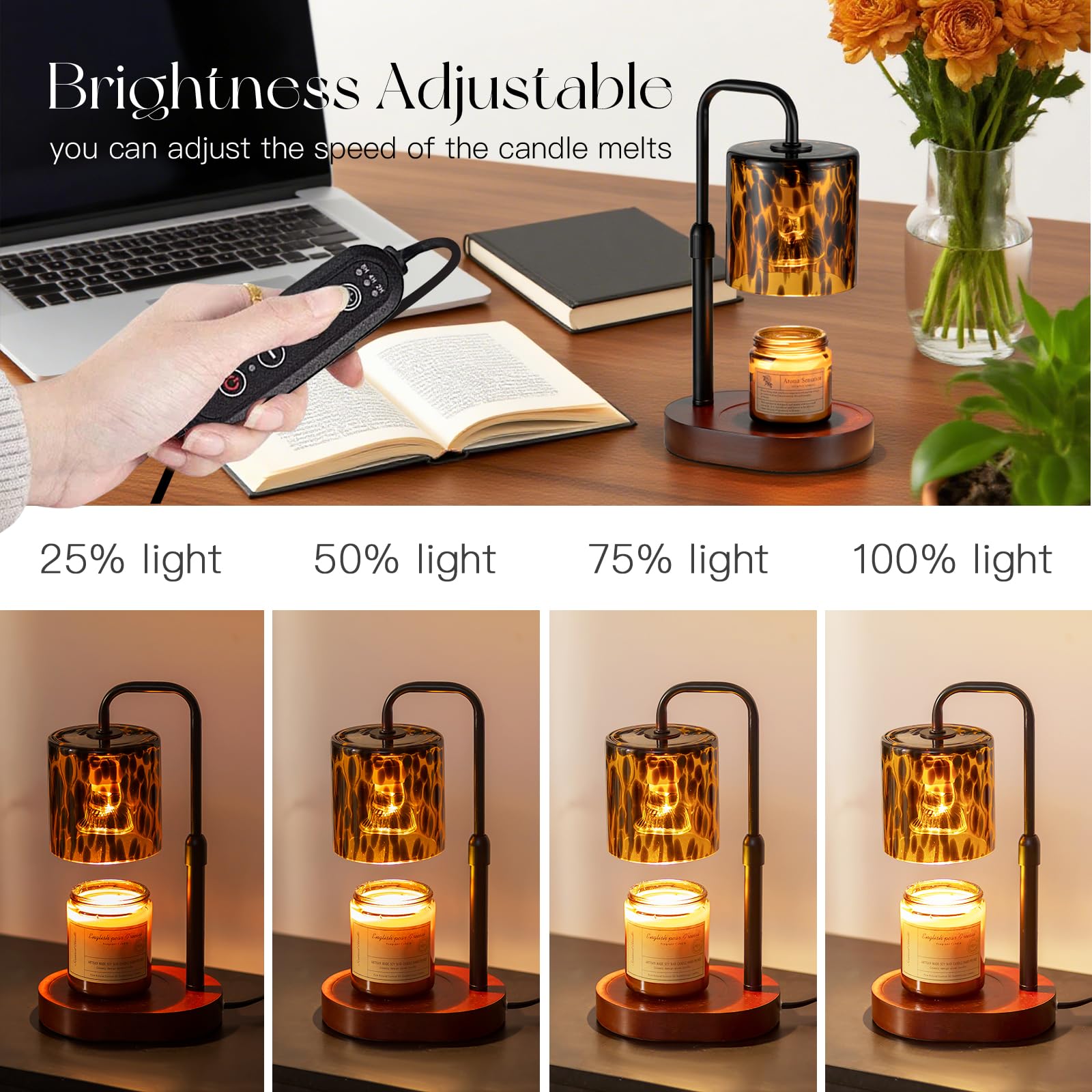 Candeldo height adjustable lamp fits different candle heights