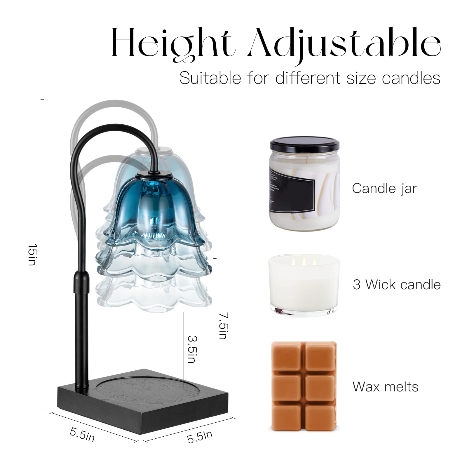 Premium wooden base adds warmth and stability to any decor.