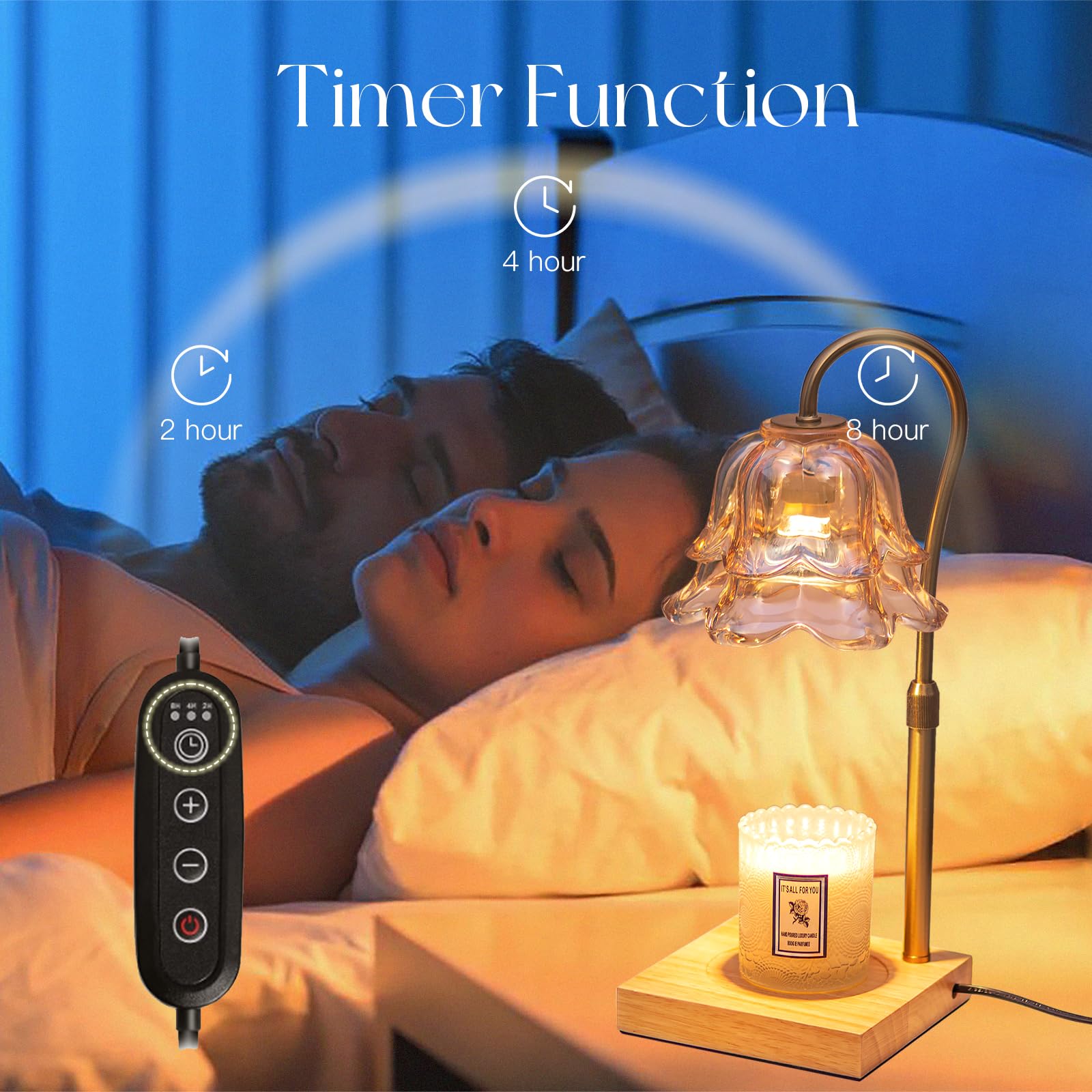 Candeldo soft warm night light enhances bedrooms and living rooms.