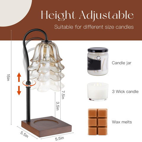 Candeldo Walnut Wood Base with Gold Arm adds elegant, sturdy support for modern décor.