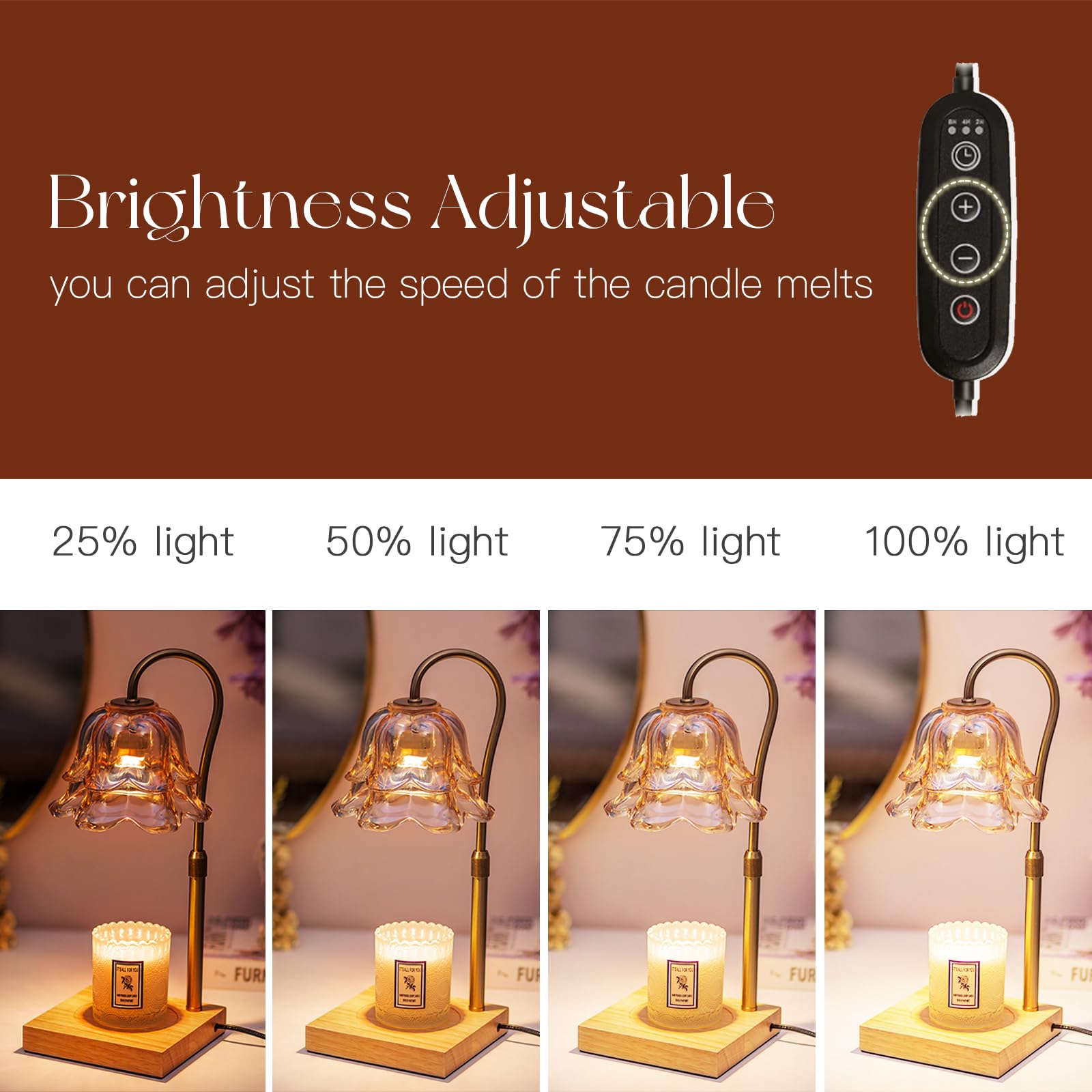 Candeldo supports small to large candles for longer enjoyment.