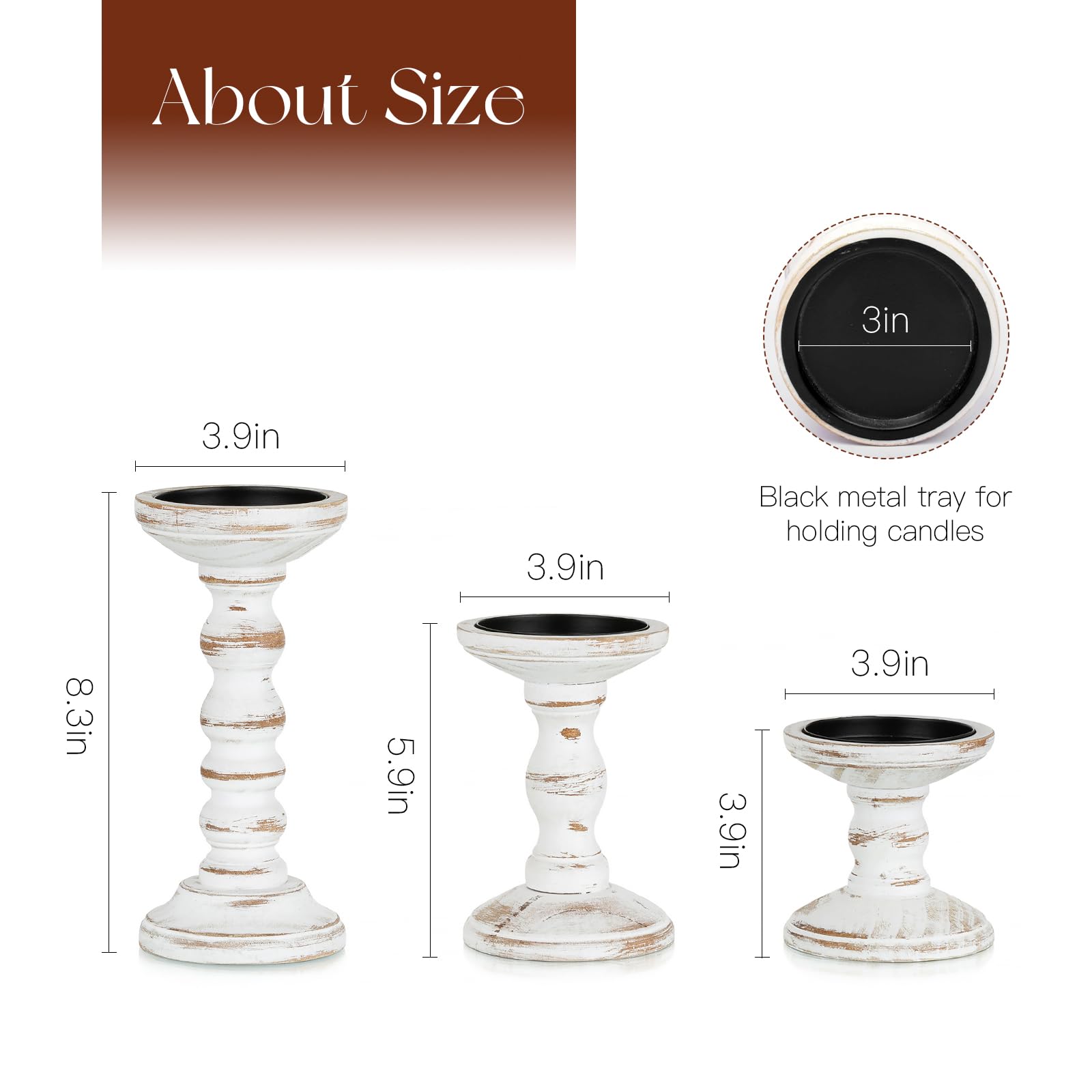 Candeldo pillar large candle holder adds height to centerpiece