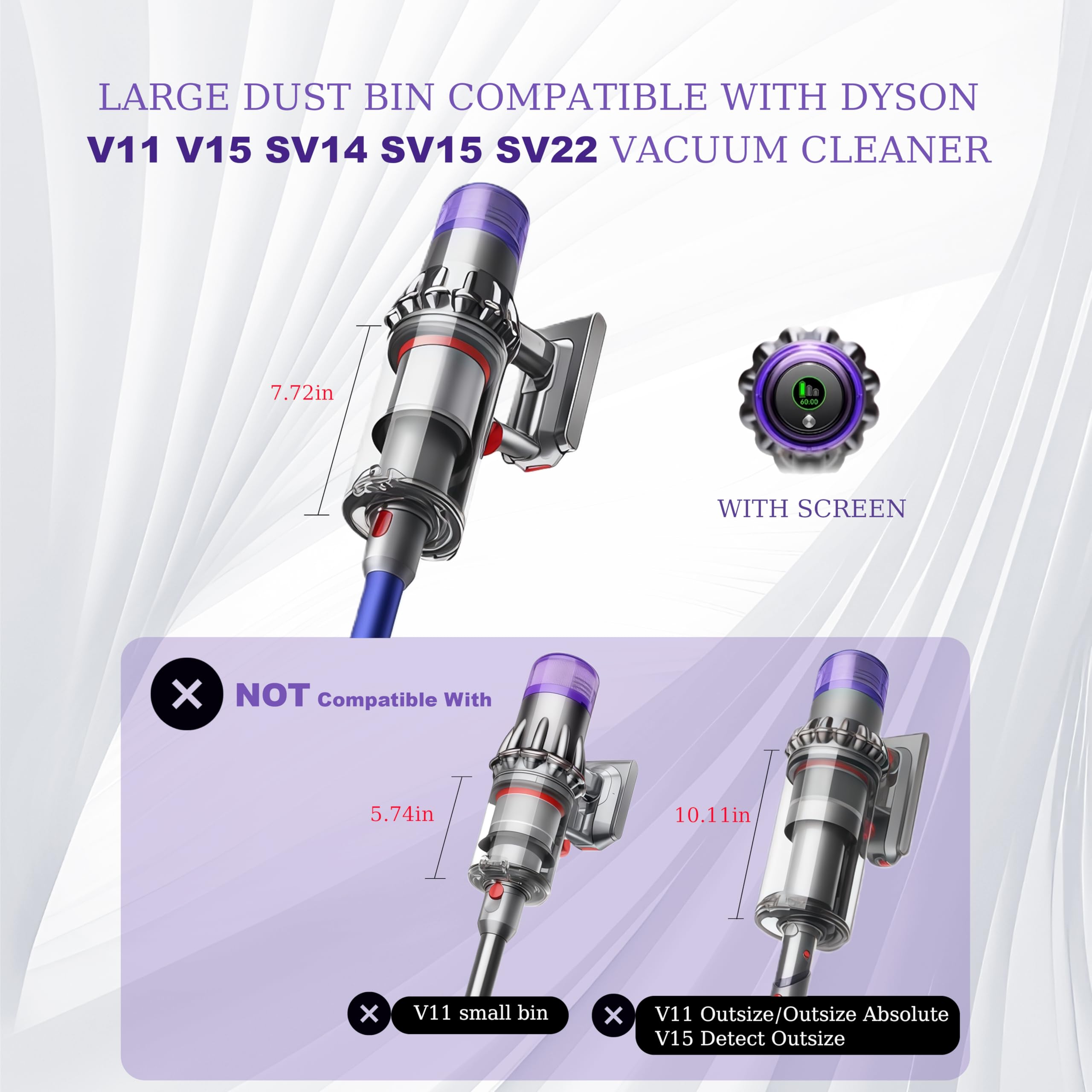 CandgFun HEPA filter for Dyson V11/V15 improves filtration and airflow.