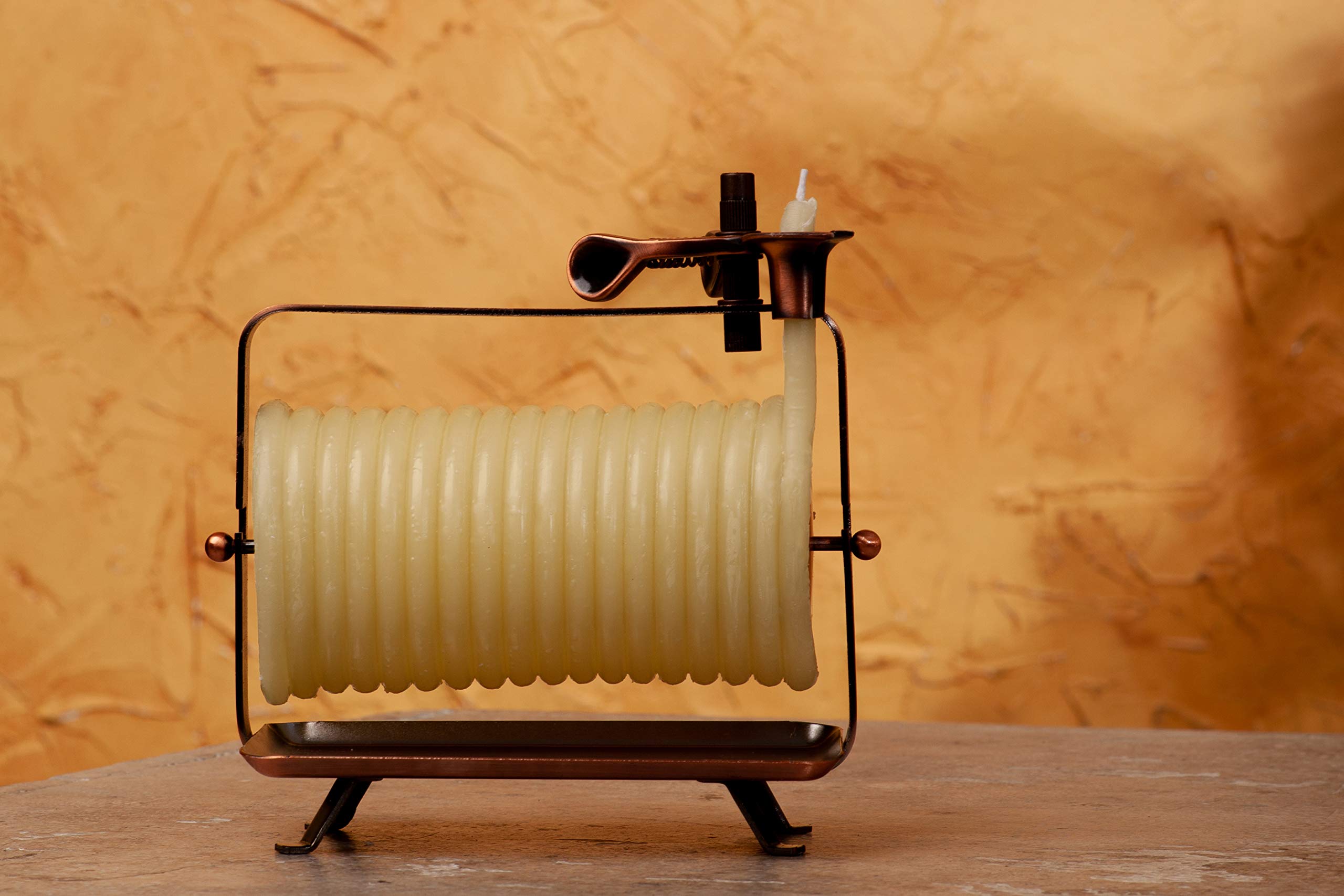 Candle by the Hour honey-scented light enhances a calm, inviting room.