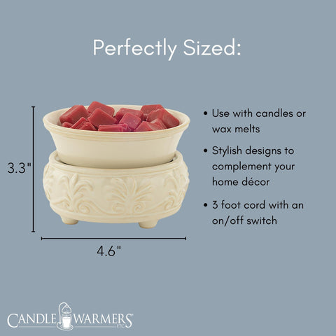 Candle Warmers Etc 2-in-1 side view showing compact footprint on table