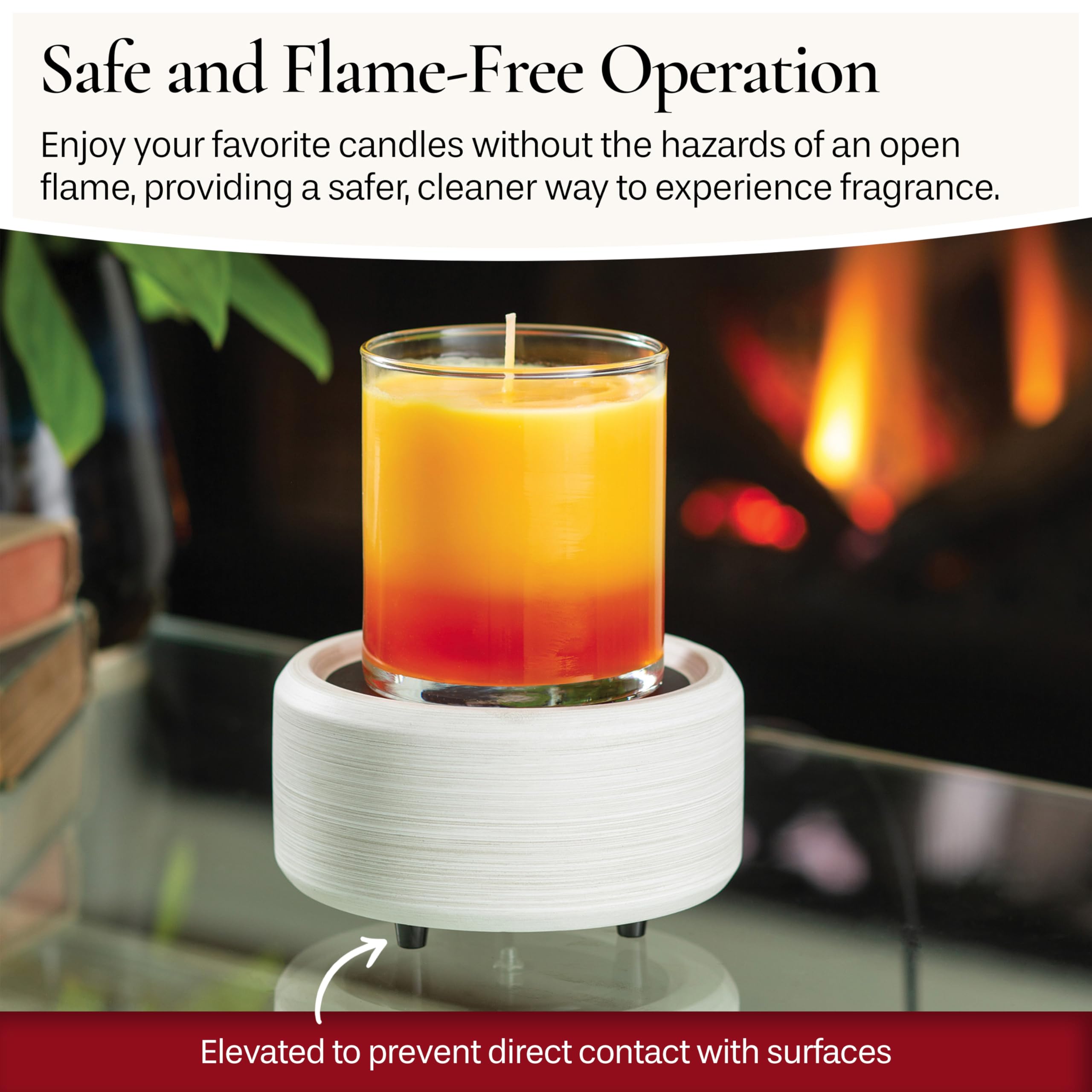 Candle Warmers ETC 3-9 inch plate close-up highlighting warming area for melts or candles