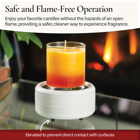 Candle Warmers ETC 3-9 inch plate close-up highlighting warming area for melts or candles