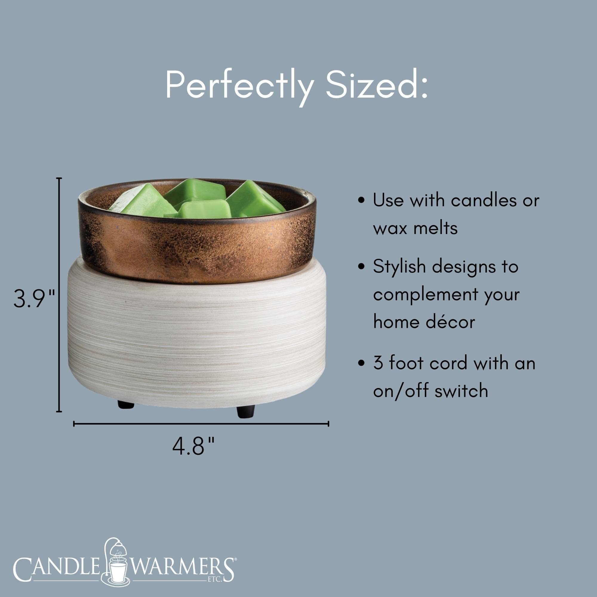 Candle Warmers ETC spa room ambiance with warmer on side table