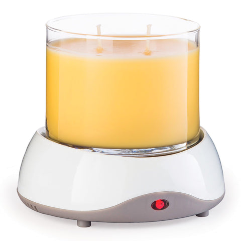 Candle Warmers Etc auto shutoff plate front view in white for safe fragrance diffusion.