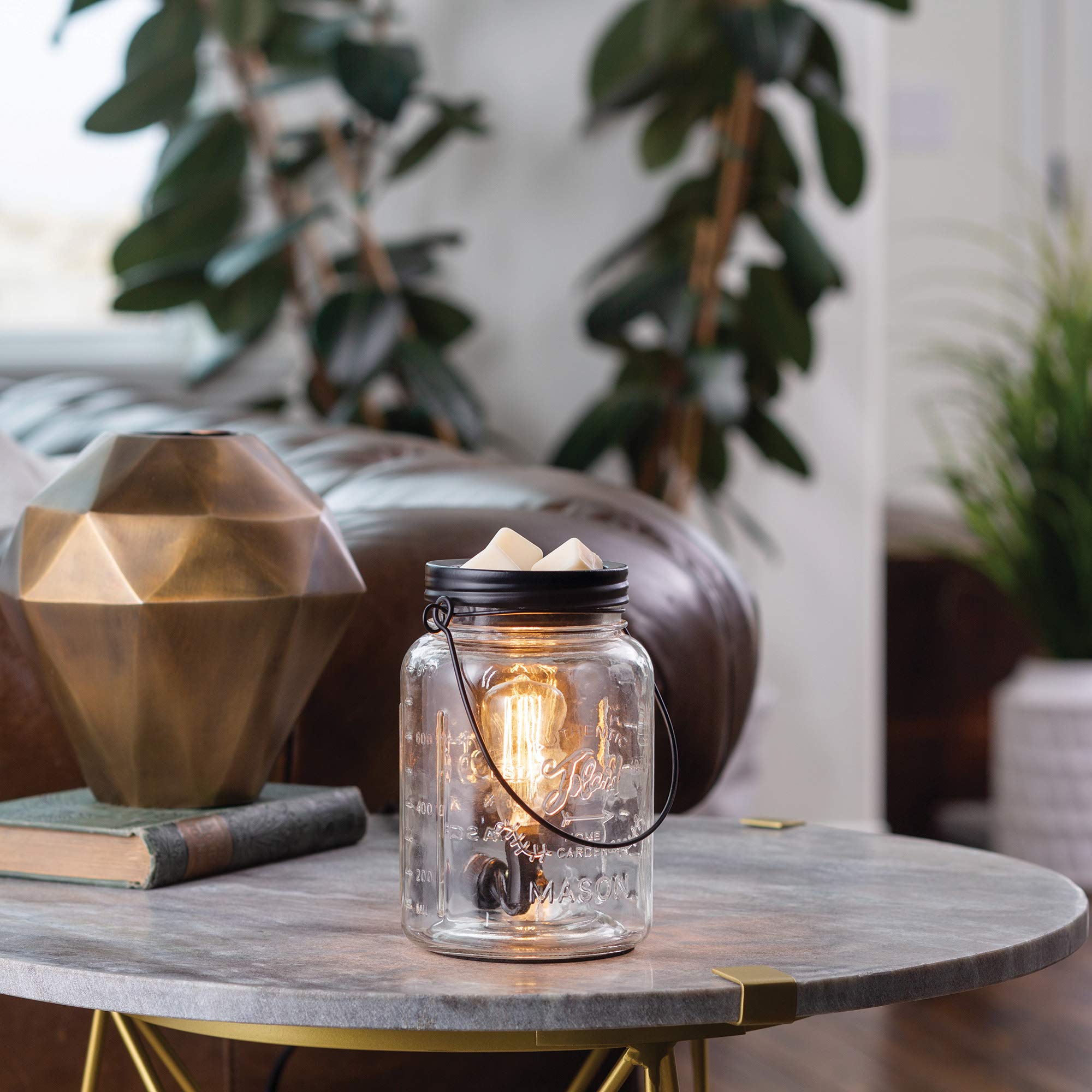 Candle Warmers Etc clear mason jar design highlighting elegant, flame-free fragrance warming.