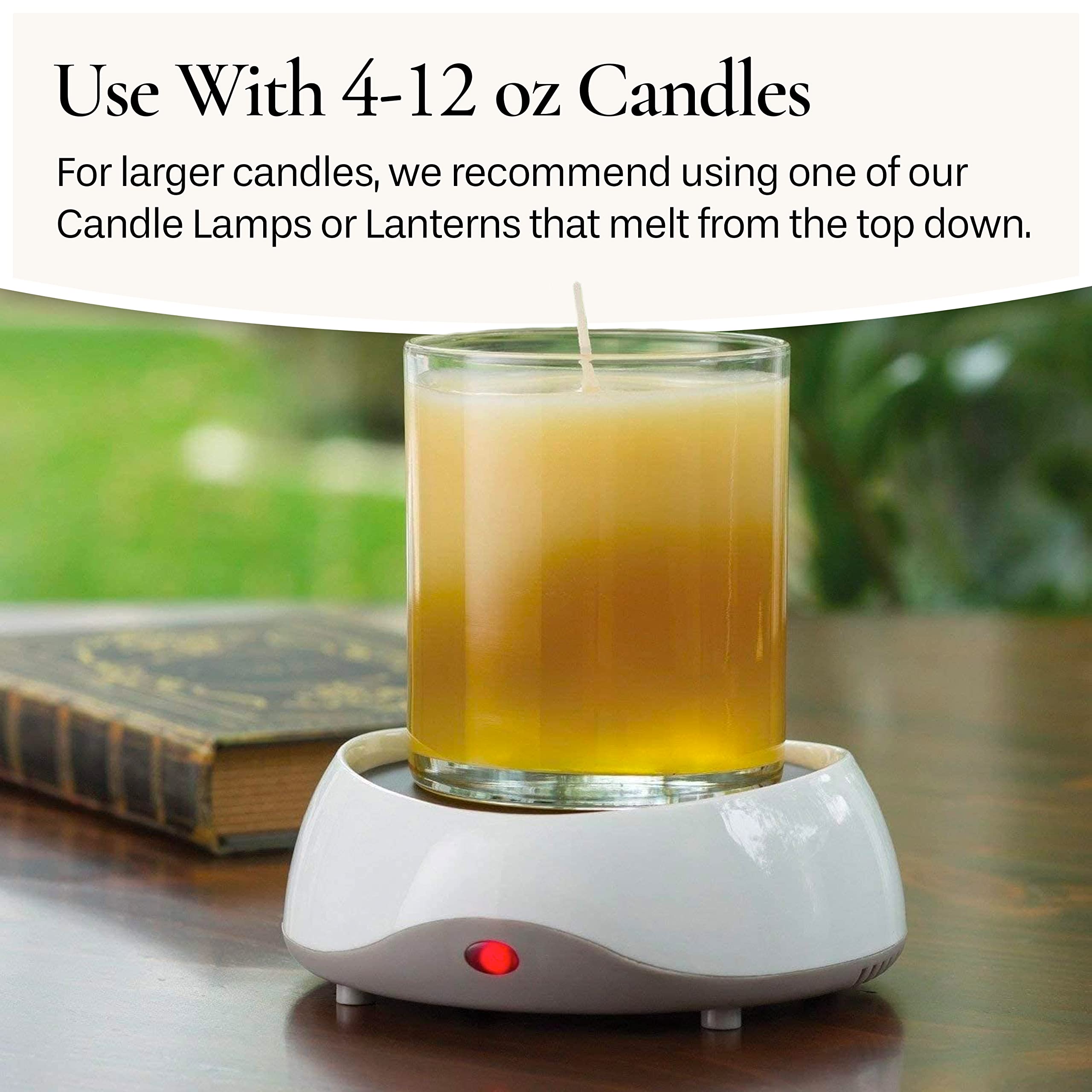 Candle Warmers Etc eight-hour timer for safer, longer fragrance.