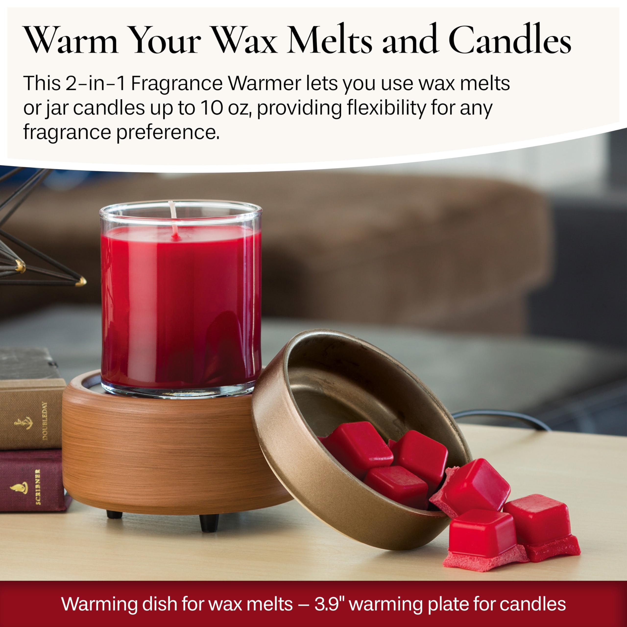 Candle Warmers ETC 3.9-inch plate provides flameless fragrance