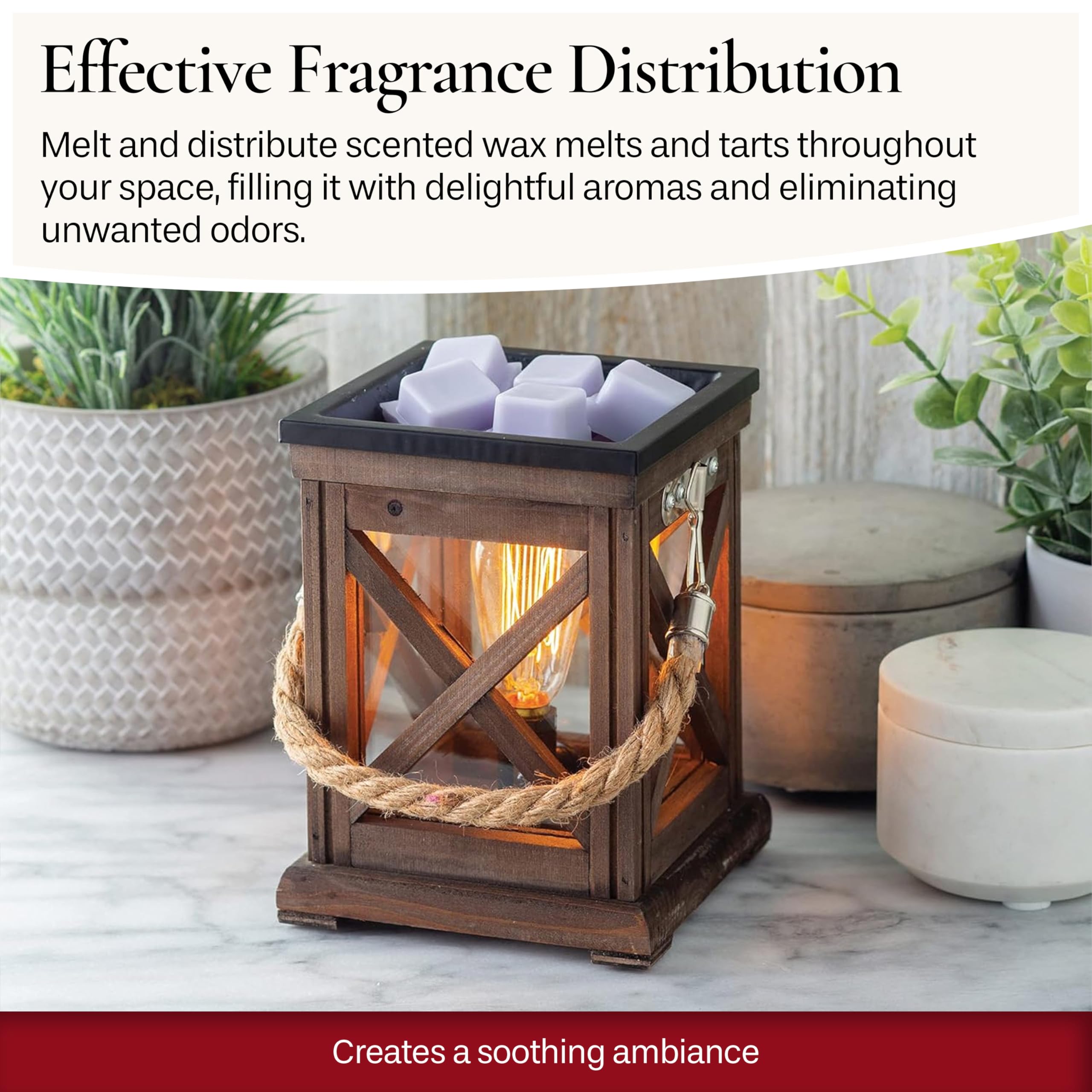 Candle Warmers ETC removable wax dish enables easy melt changes.