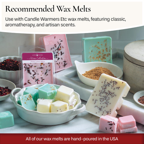 Candle Warmers ETC soft ambient glow enhances decor while warming wax.
